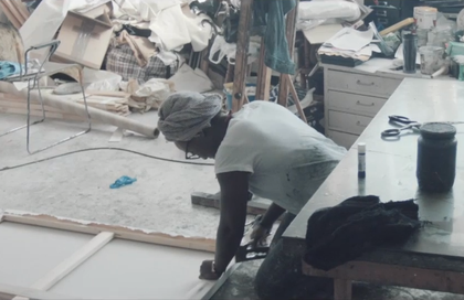Lynette in her studio